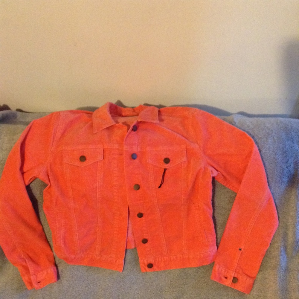 Pink corduroy button down jacket